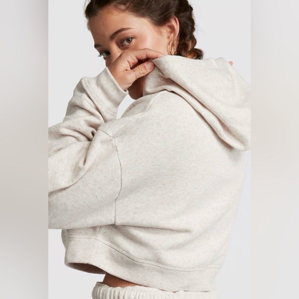 Vs pink oatmeal semi cropped hoodie size large